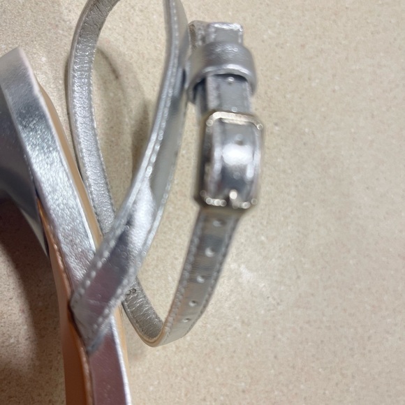 Silver Women’s Modatope Strapy Heeled Square Open Toe Chunky High Heels - Picture 8 of 15